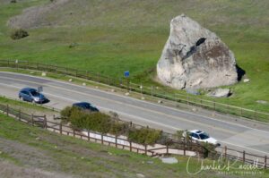 The Big Rock, and parking for the hike