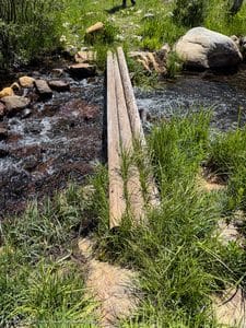Another creek crossing, not as nice of a bridge.