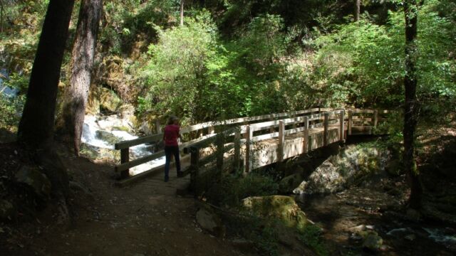 Footbridge on path to Feather Falls