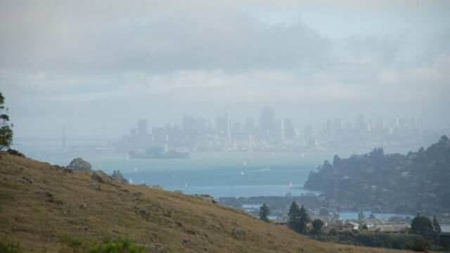 View south San Francisco in the distance to the south