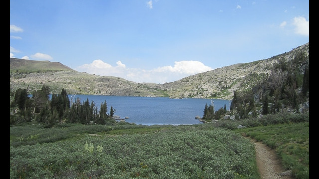 Looking back to Lake Winnemucca from Round Top trail Lake Winnemucca to Round Top Lake