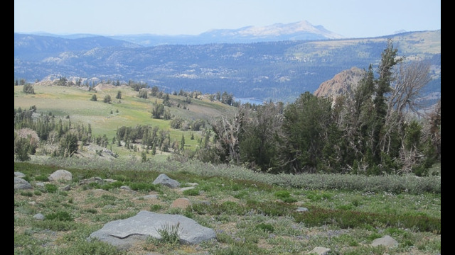 View from Round Top Lake, see Woods Lake WAY down the hill Round Top Lake trail down to Woods Lake