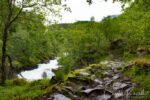 The trail parallels the river for much of the way Mørkridsdalen valley