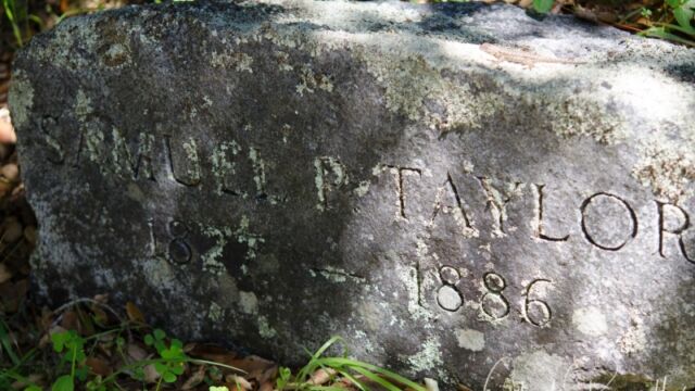 Original Samuel P. Taylor gravestone