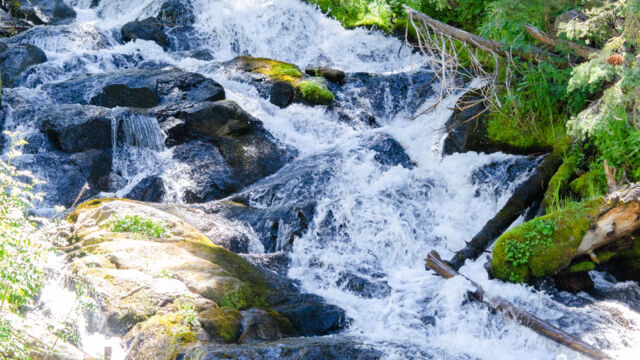 Paradise Meadow trail Waterfall on Hat Creek