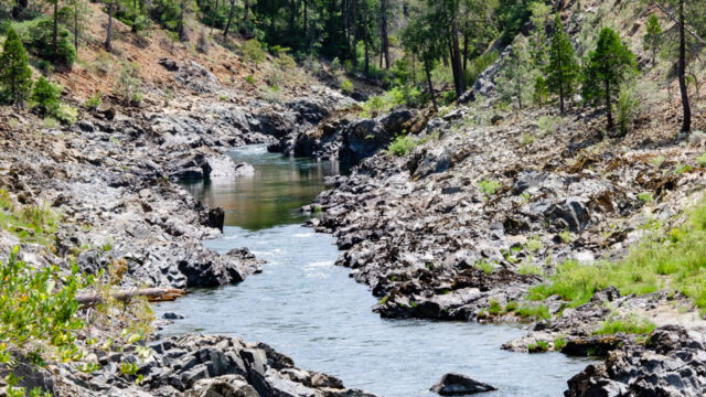 Illinois river runs along the trail Little Falls Trail. The trail runs along the Illinois River