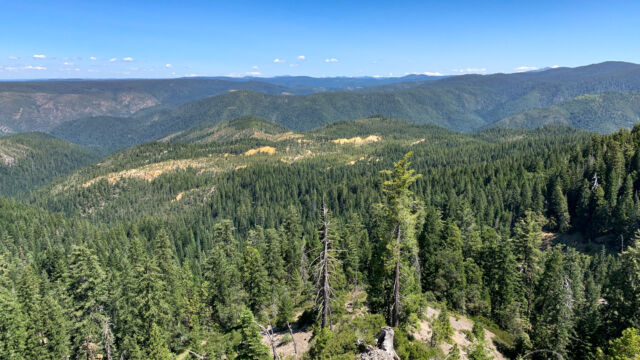 View from the Omega lookout, the Omega mine area is the exposed area centered in the photo Omega Trail