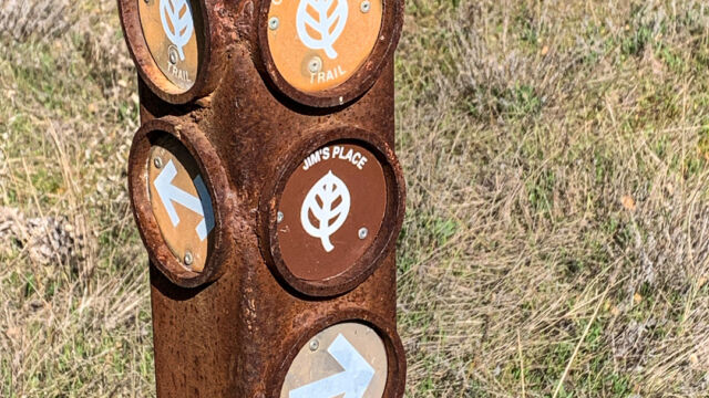 Major junctions are marked with sign posts like this, where the Coal Canyon trail branches off of the Black Diamond trail Coal Canyon trail