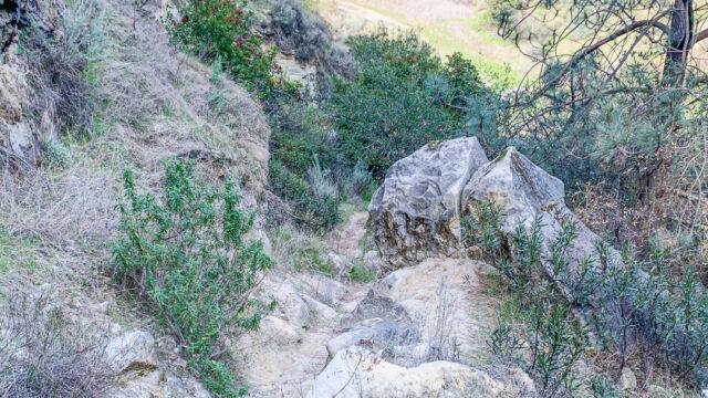 Some parts of the Coal Canyon trail are a bit rough Coal Canyon trail