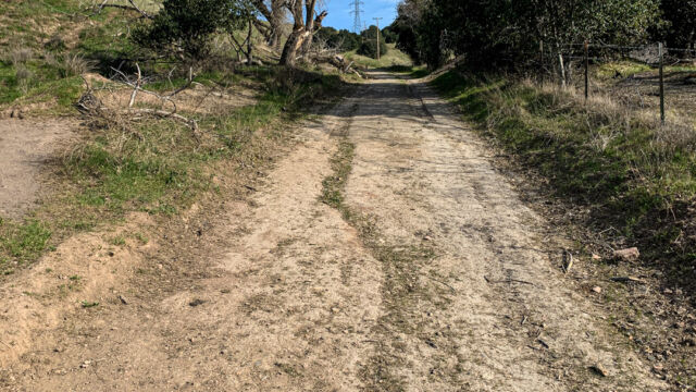 A long uphill climb up the road on the Nortonville trail Nortonville Trail
